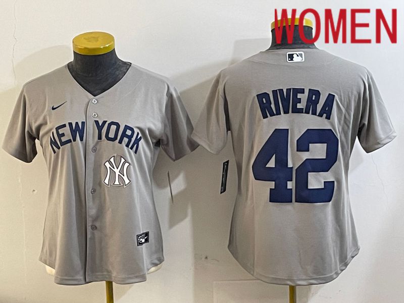 Women New York Yankees #42 Rivra grey 2024 Nike MLB jersey